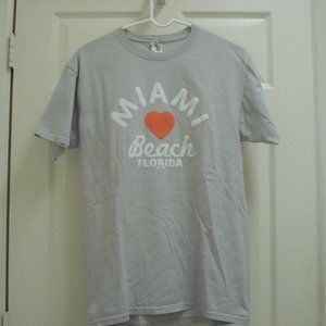 Miami Beach FOTL Gray Tee Shirt Size M